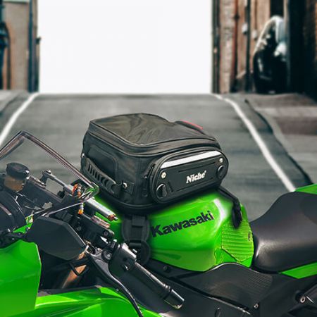 Bolsa de depósito para motocicleta - Las bolsas de tanque magnéticas o con ventosa se utilizan con una base antideslizante para montarse de forma segura en la mayoría de los tanques de motocicletas